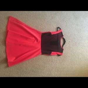 Coral Dress with Fishnet Back